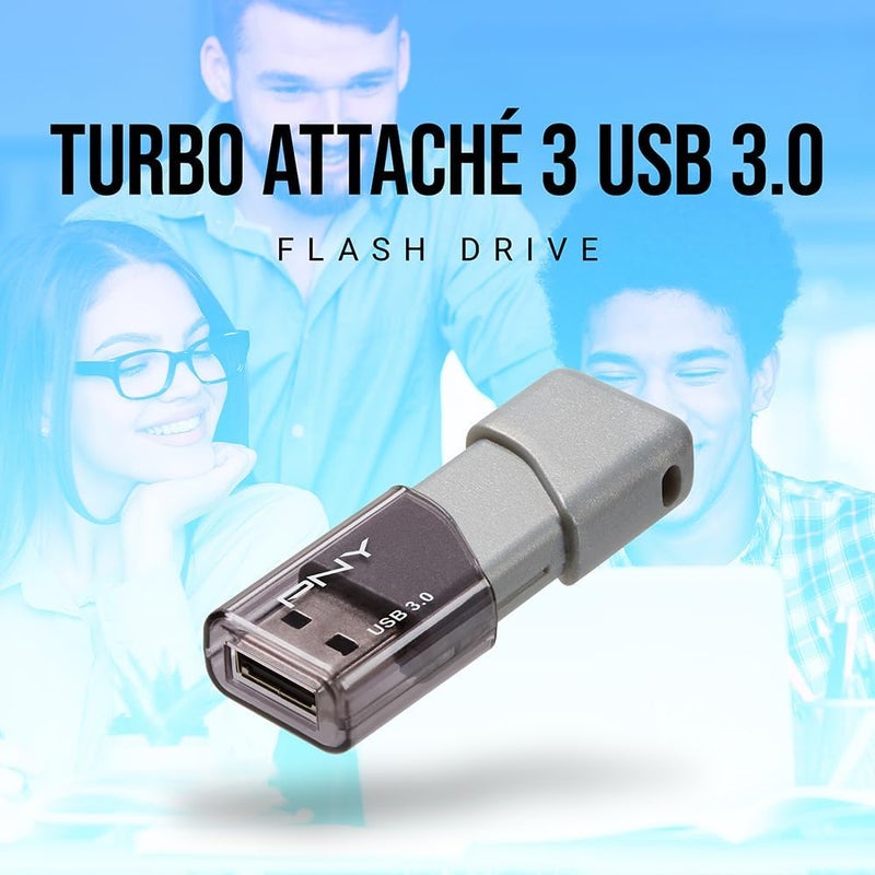 PNY 256GB Turbo Attaché 3 USB 3.0 Flash Drive 3-Pack – Grey, P-FD256X3TBOP-MP, 100MB/s, Light-Weight Durable - Data Storage and Transfer - Image 5